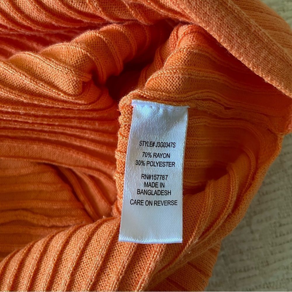 Jolie & Joy Sleeveless Ribbed Twist Back Orange Sweater Pencil Bodycon Dress - Picture 8 of 8